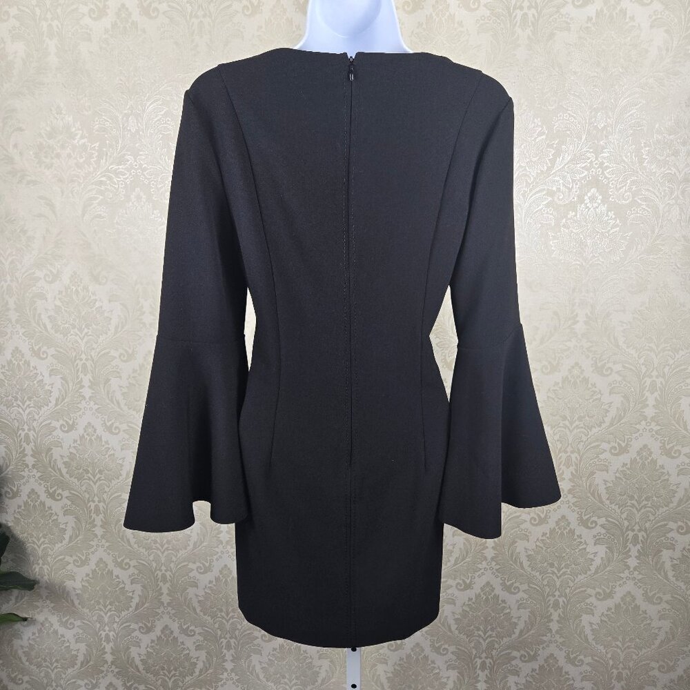 Elizabeth & James Size 2 Philippa Black Mini Dress Bell Sleeves Back Zip Nwt — image 4 of 8